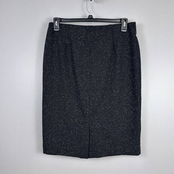 J. Jill Ponte Skirt Size Medium Petite Speckled Dark Gray Black Elastic Waist - Picture 5 of 7